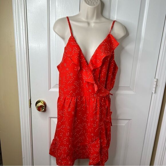 Ladies PROMESA Red Dress Large Ruffled Mini Dress. Perfect For Valentines Day - Picture 3 of 10